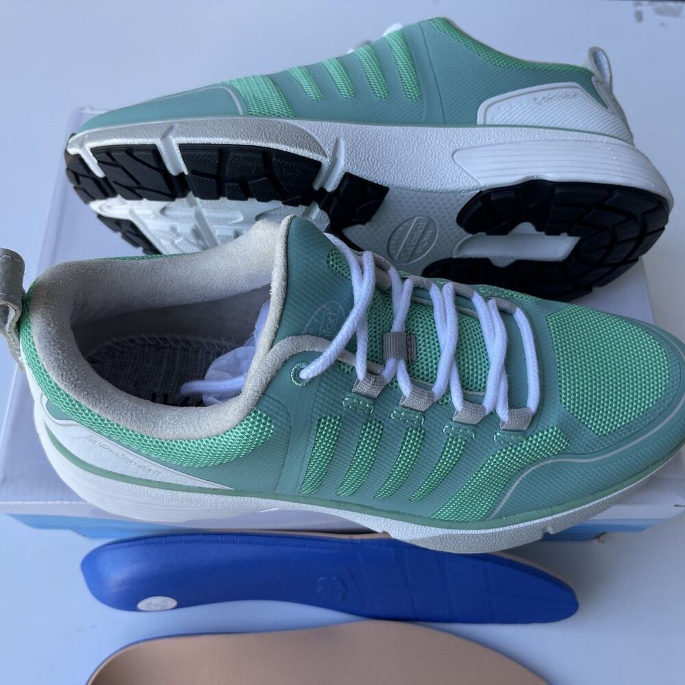 Dr Comfort Grace Green White Therapeutic Diabetic Orthopedic Women's Shoes 9.5 W